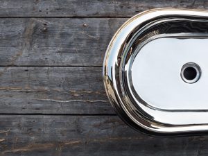 Copper Sink with Nickel Inlay